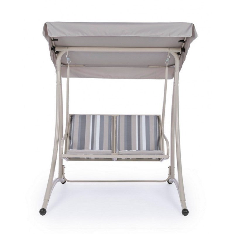 Zweisitzer-Stahlschaukel Elfenbein GRELY 145x120x h185 cm