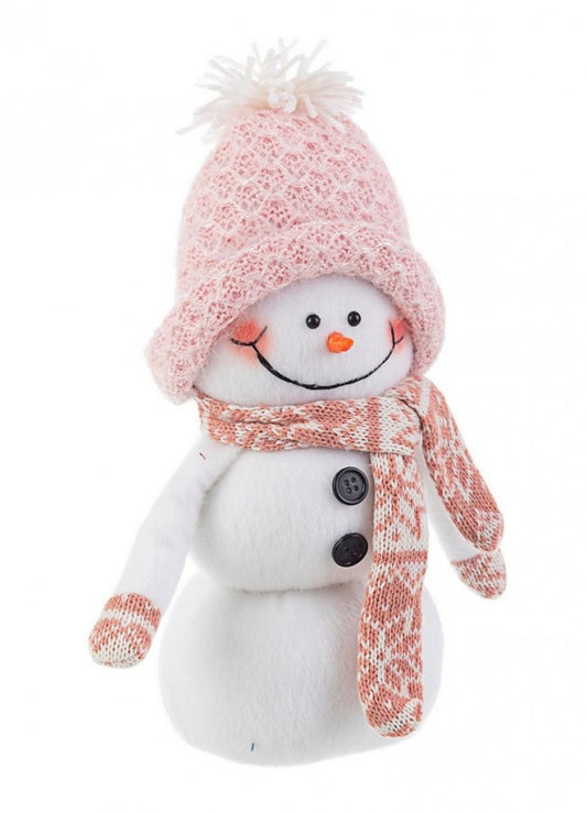 2x Snowman of Snow Manley Pink H25