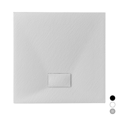 Stone Essence Slim Quadro graue Duschwanne 80x80 cm
