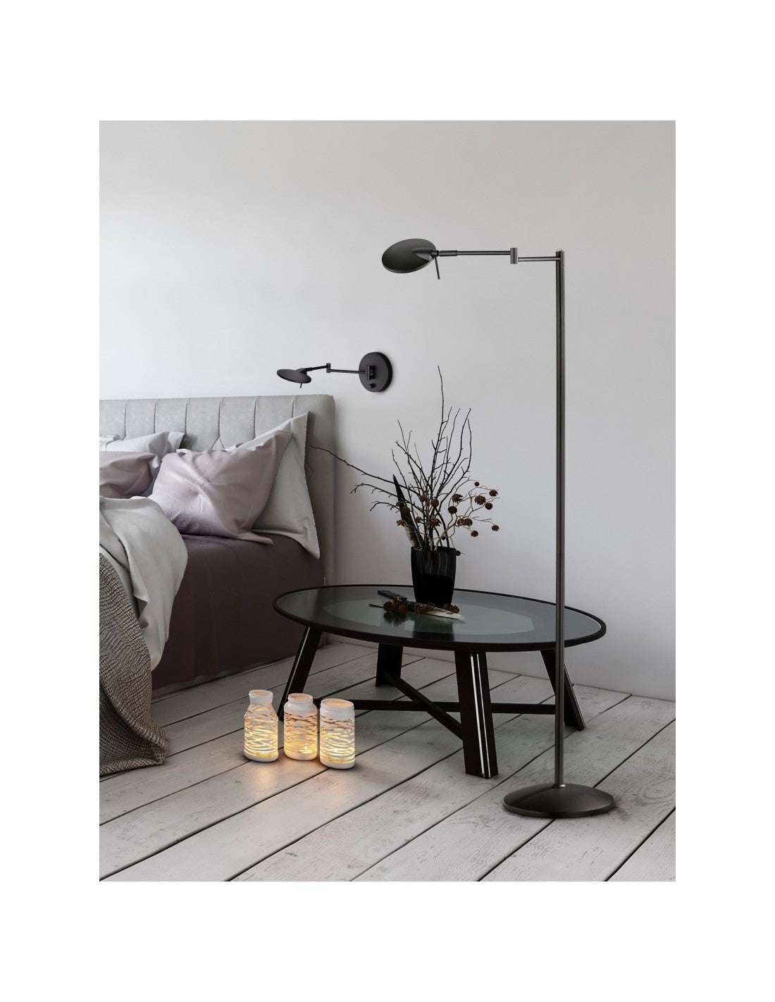 Kazan-Black-Led Touch Dimmable H121 cm Light Fading H121