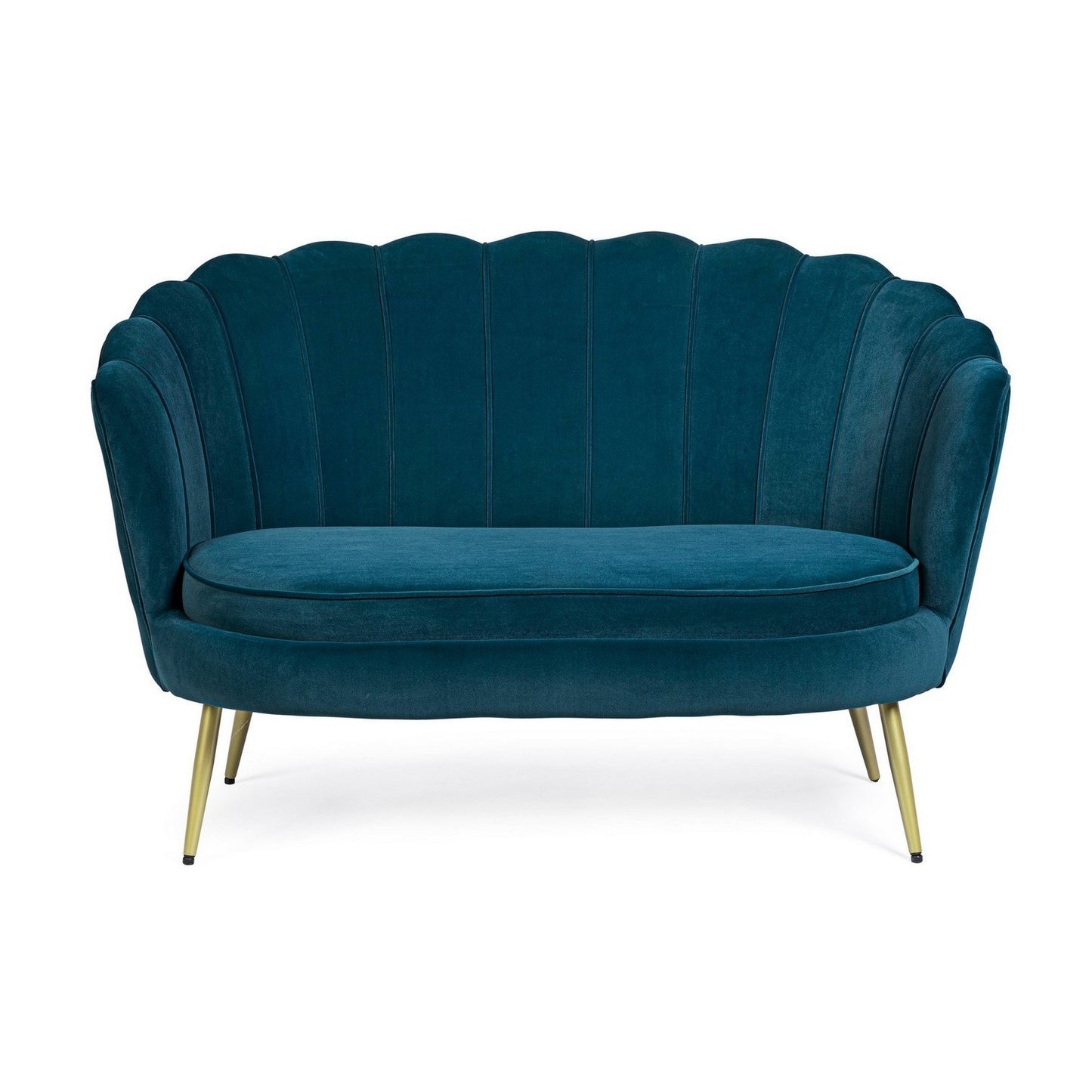 Giliola 2-Sitzer-Sofa in Blau mit Samteffekt