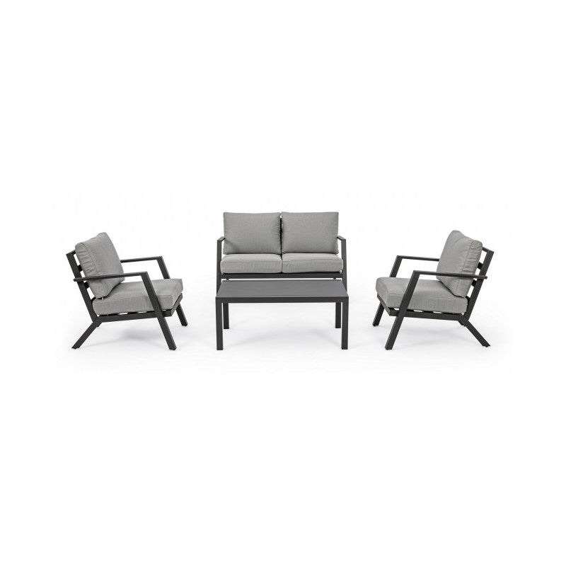 YK13 4-teiliges Garten-Lounge-Set in Anthrazit