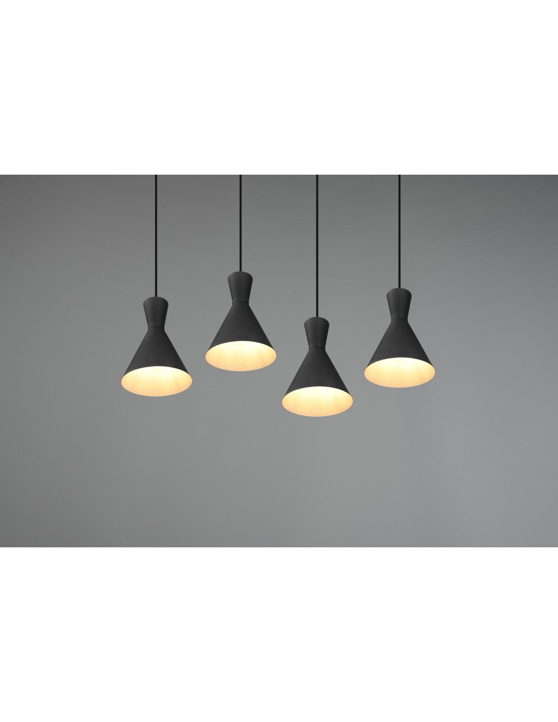 Aufhängung Linear Enzo 4xE27 Schwarz Opaque Trio Beleuchtung