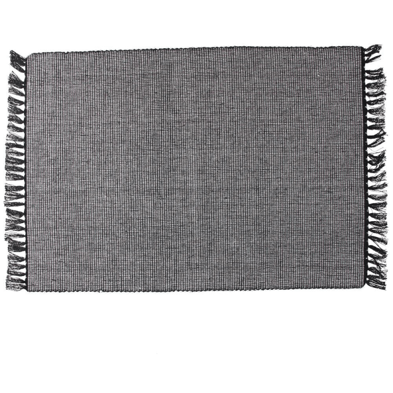 Rechteckiges Tischset 35x50 cm aus schwarzer Basic Line aus recycelter Baumwolle
