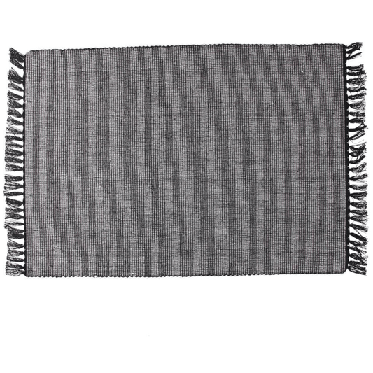 Rechteckiges Tischset 35x50 cm aus schwarzer Basic Line aus recycelter Baumwolle