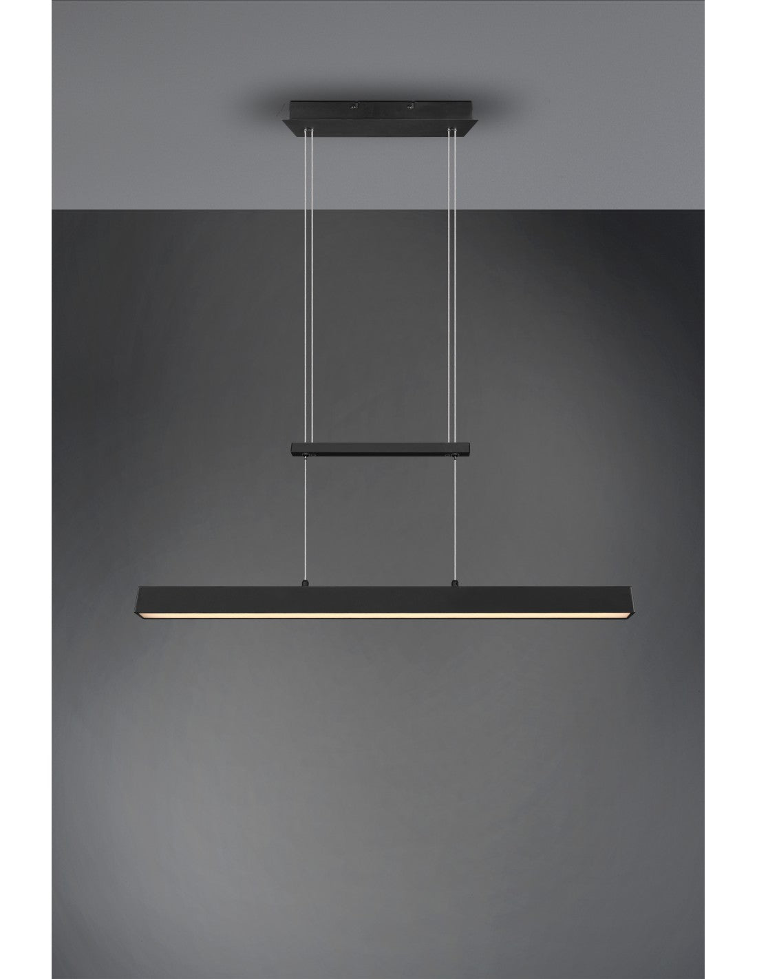 Aufhängung Paros Doppellicht Led Dimmbar Schwarz L90 cm Trio Beleuchtung