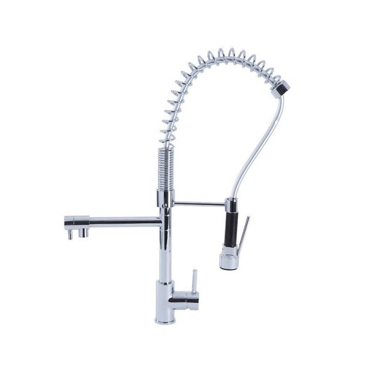 Rubinetto miscelatore per cucina con doccetta finitura cromo h.66x32 cm EFFEZ