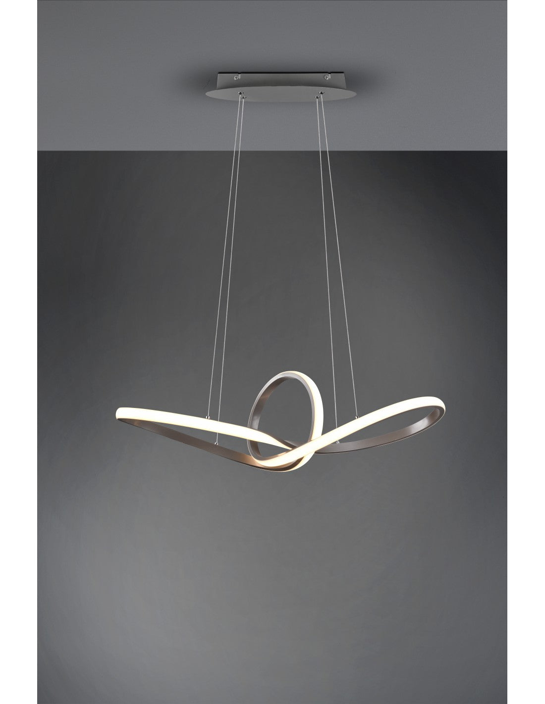 Suspension Sansa Led 28w Deinbarer Dimmerbar Nichel L80 cm Trio Lighting