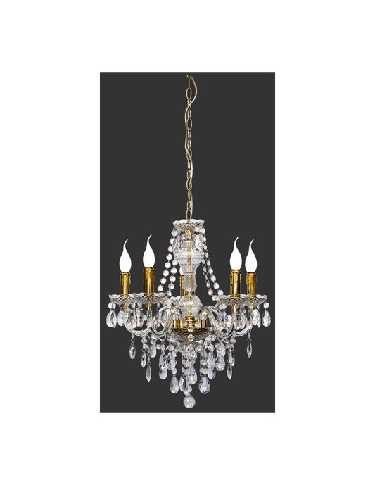 Esszimmer-Kronleuchter mit Armen, Lüster Classic, 5 Lichter, Messing, mit Trio-Beleuchtungsanhängern