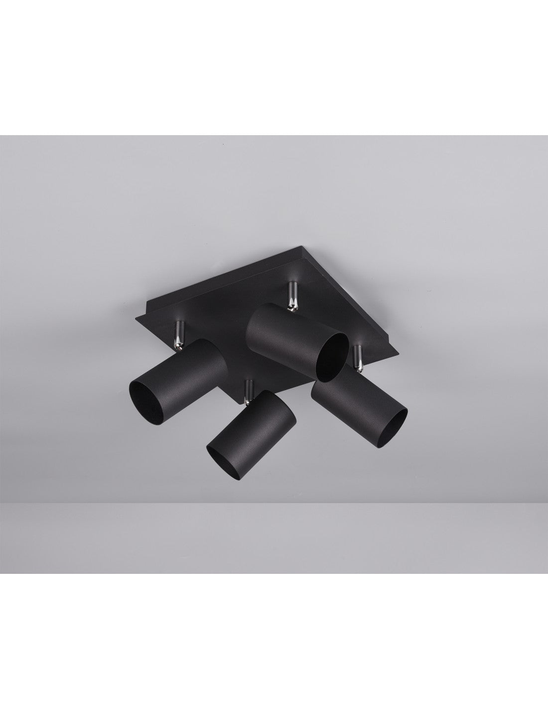 Plafoniera Quadrata 4 Spotti Orientabili Marley Nero Trio Lighting