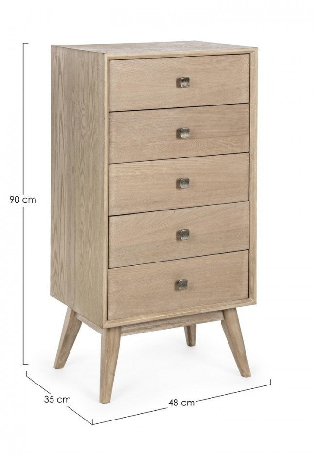 Alannis Kommode mit 5 Schubladen im minimalistischen Design