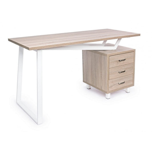 Weißer Holztisch mit Kommode Armande cm 140 x60 x 76 h