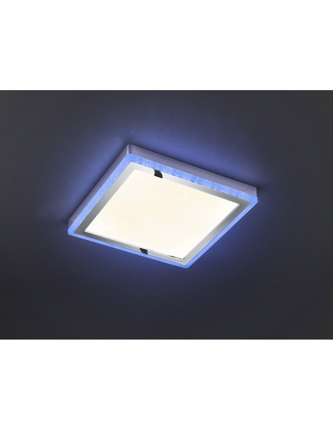 Quadratische Slide Deckenleuchte Doppel LED RGBW Dimmbar Weiß 40x40 cm Trio Lighting