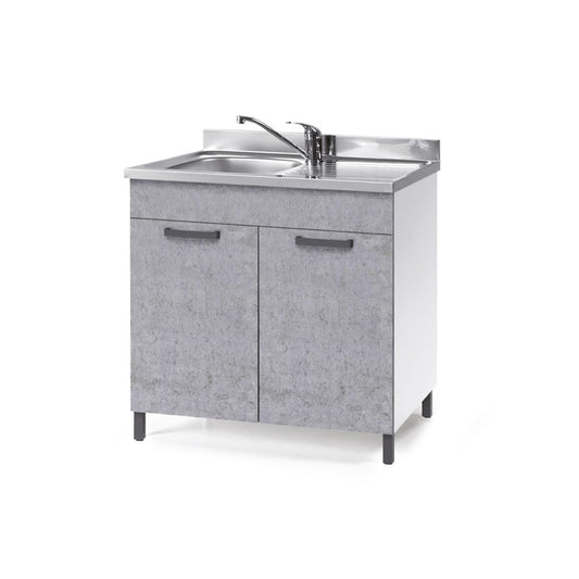 Betongrauer Küchenunterschrank mit 2 Türen 80x50xH 85 cm