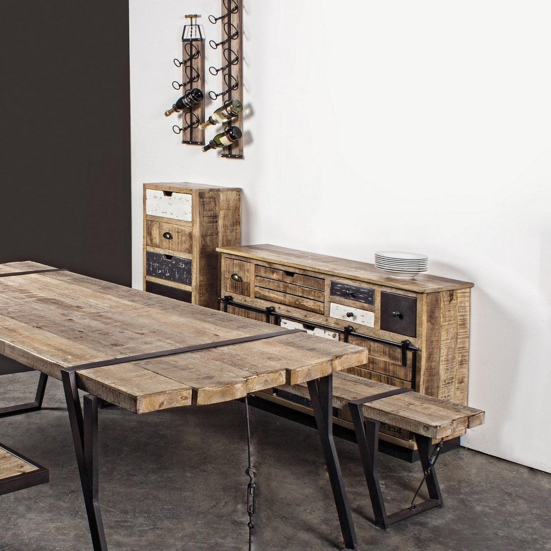 Tudor Sideboard 2 Türen 7 Schubladen 125x37x80h cm