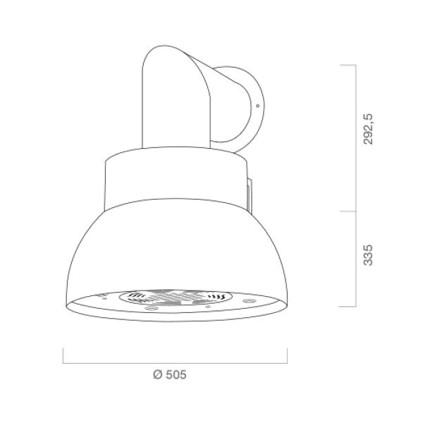 BELL Dunstabzugshaube aus antikem Kupfer-Edelstahl Ø50 cm