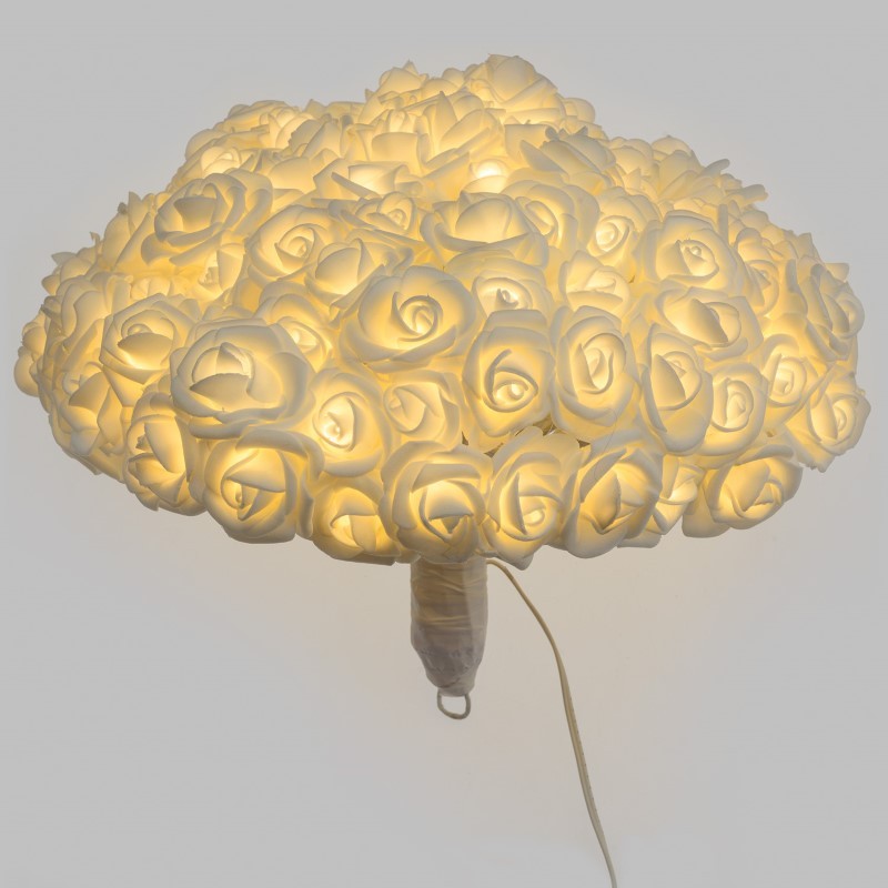 Blumenstrauß Weiße RBF-Rosen 120 LED 4m + Ø30cm