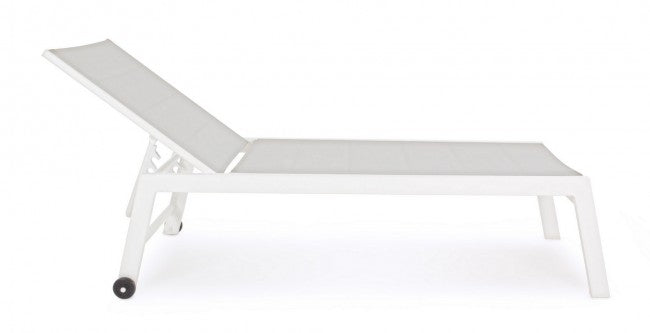 Hilde weißes Hochbett aus Aluminium mit Rollen