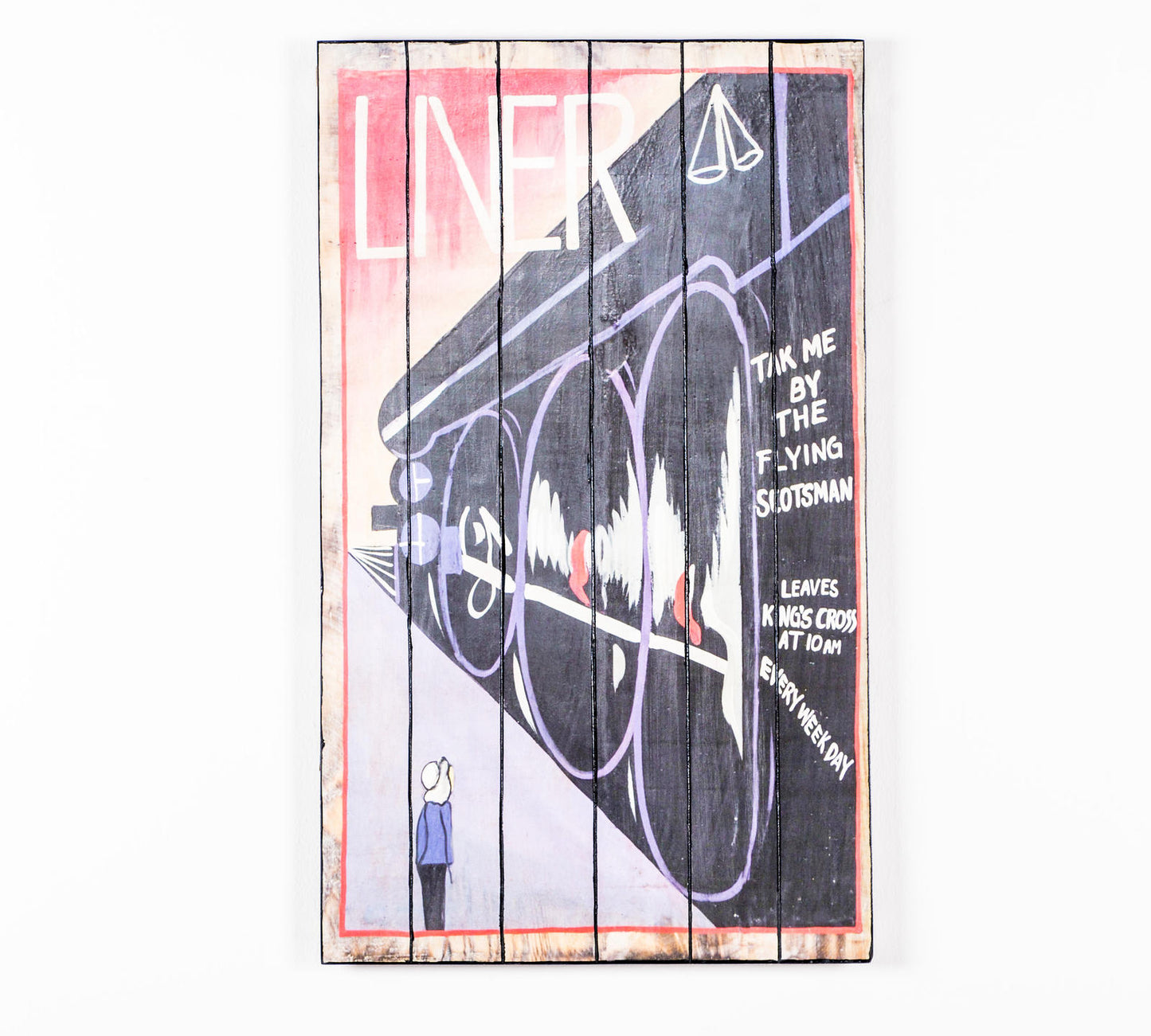 Druck auf Holz mit mehrfarbiger Leinwand 60x100 cm