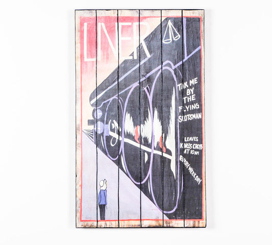 Druck auf Holz mit mehrfarbiger Leinwand 60x100 cm