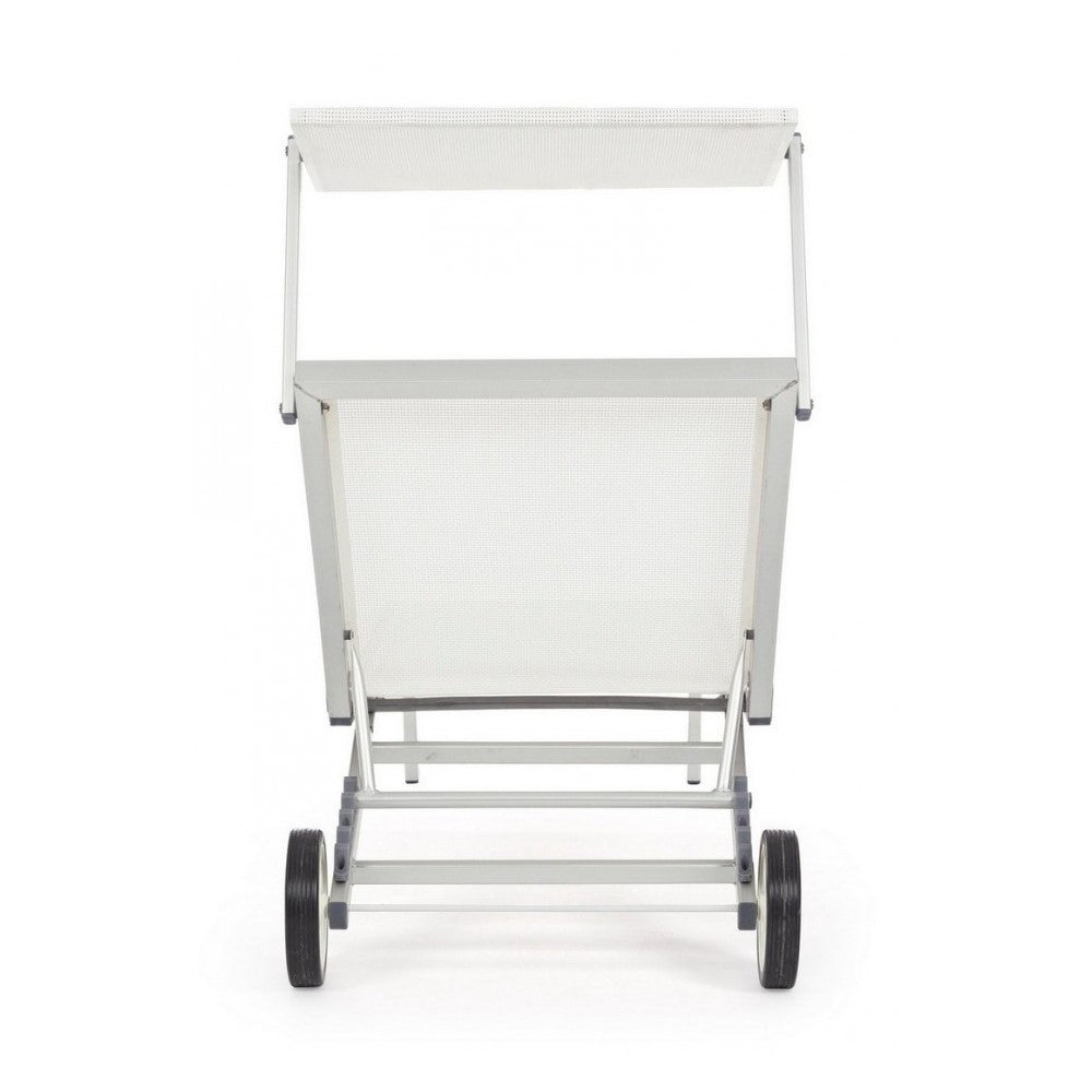 Cross-Sonnenliege mit weißen Aluminiumrädern