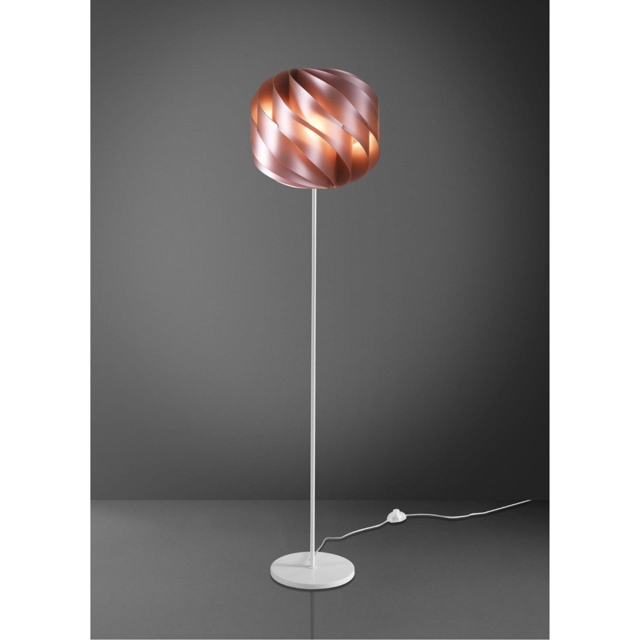 Rosa Stehlampe mit Metallsockel und Stiel aus Metall cm. 40 x 170h