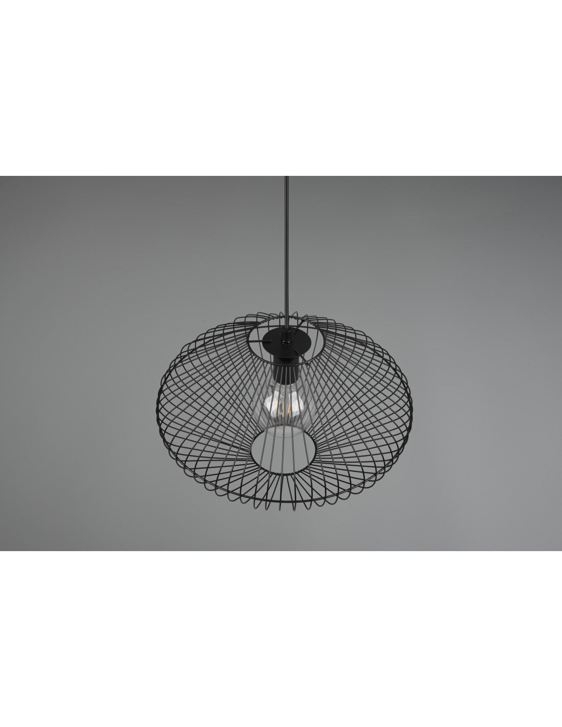 Cobain Trio Lighting Kronleuchter mit Käfigaufhängung aus schwarzem Metall