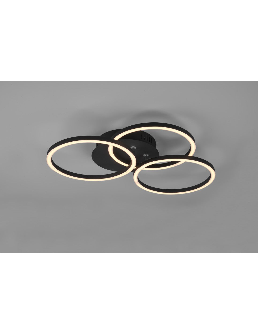 Deckenleuchte 3 verstellbare Kreise LED Dimmer Circle Black Trio Lighting
