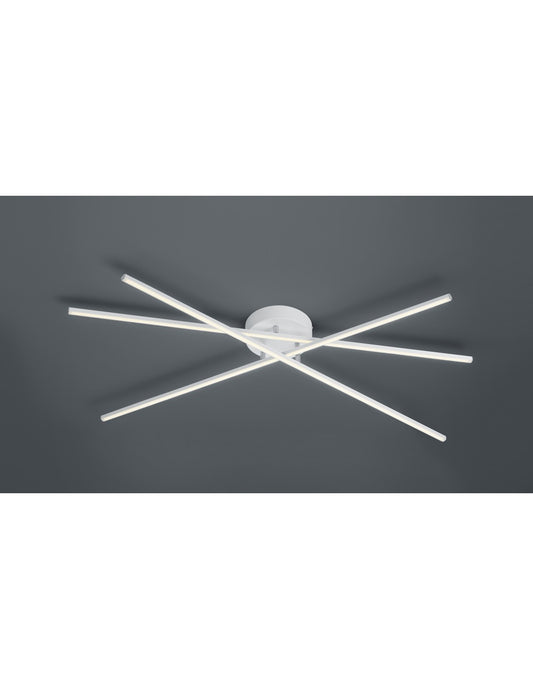 Moderne Deckenleuchte Tiriac 3 weiße LED-Stäbe L100 cm Trio Lighting