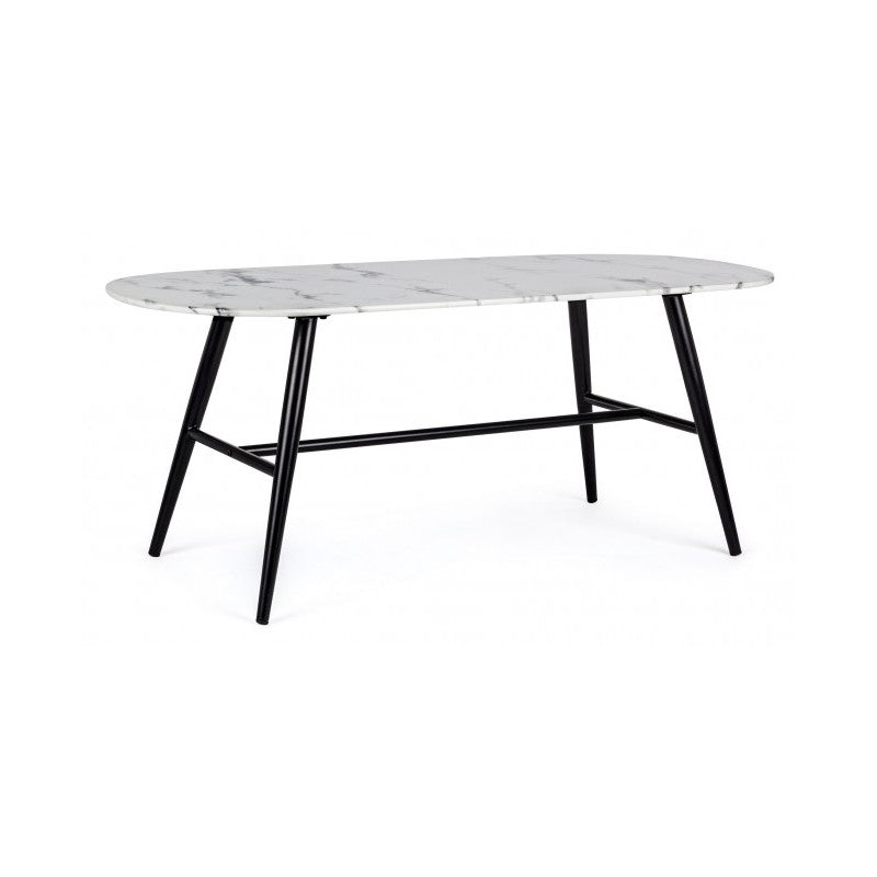 Tisch oval Marmor Effekt Marmor 110x50x45h cm