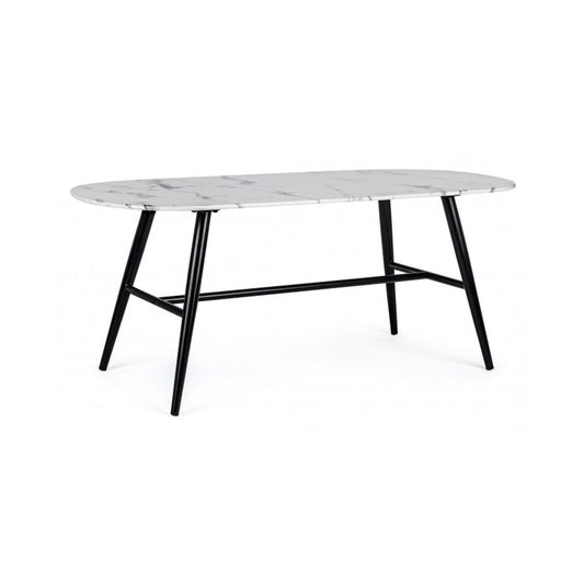 Tisch oval Marmor Effekt Marmor 110x50x45h cm
