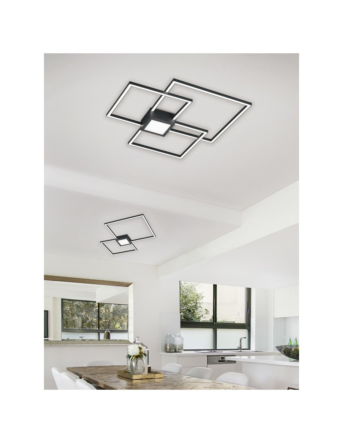 Plafonerin Hydra 3 Quadrate Led 38w Anthrazit L65 cm Deinbares Trio Lighting