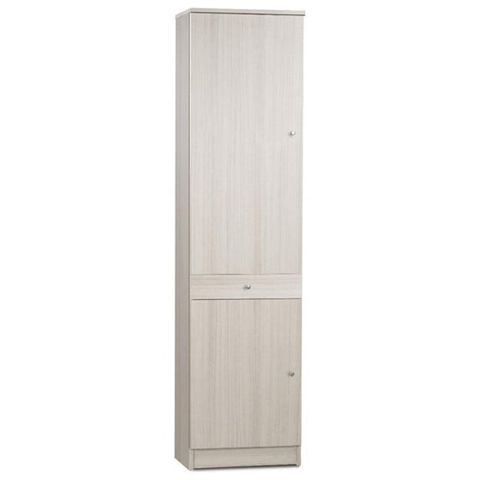 Mehrzweckschrank mit zwei Türen und einer Schublade Eukalyptus 46x34x h183 cm