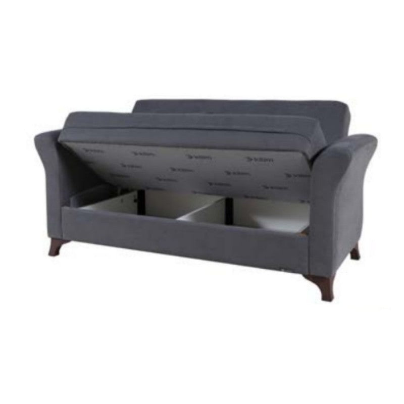 Zweisitzer-Sofa aus Stoff mit Stauraum, Grau BUKET 160x86x H85 cm