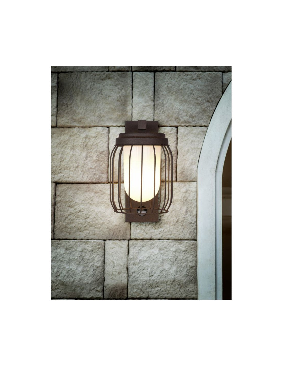 Rostkäfig-Applikation 1xE27 Tuela IP44 Bewegungssensor Trio-Beleuchtung