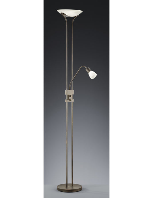 LED-Stehleuchte mit dimmbarem Lesespotlicht Santo II Ruggine Trio Lighting
