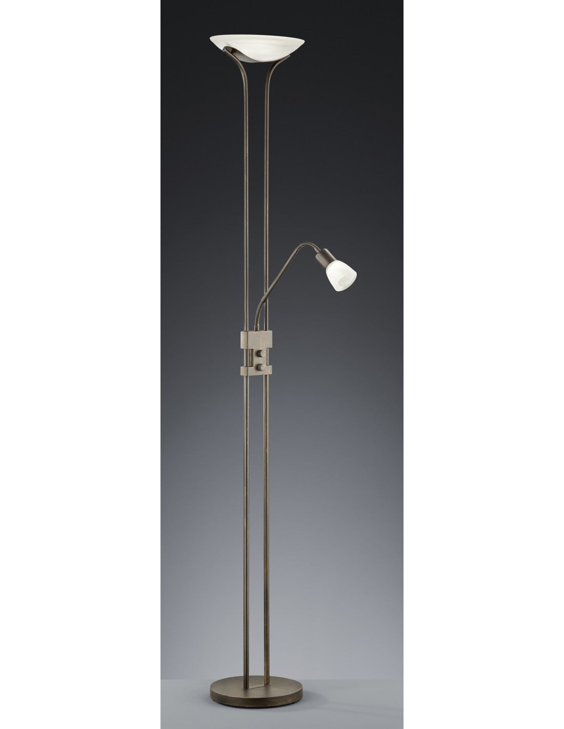 LED-Stehleuchte mit dimmbarem Lesespotlicht Santo II Ruggine Trio Lighting