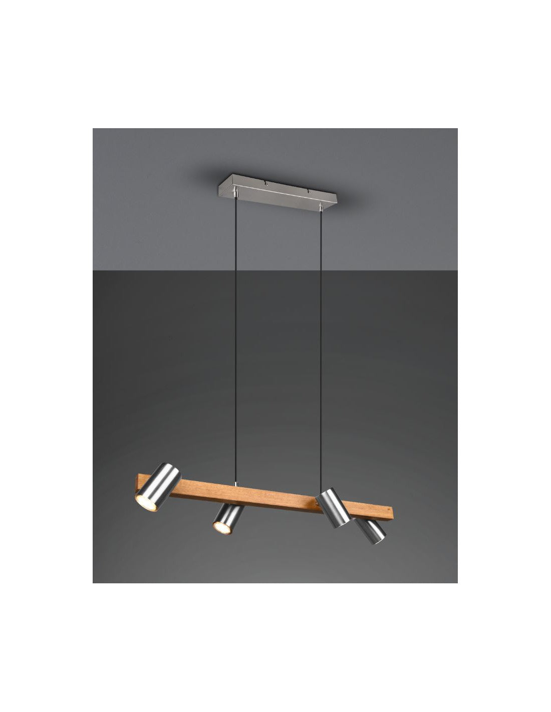 Lampadario Linear Leck E Nichel 4 Spot Cilindtring Orientable Marley Trio Lighting