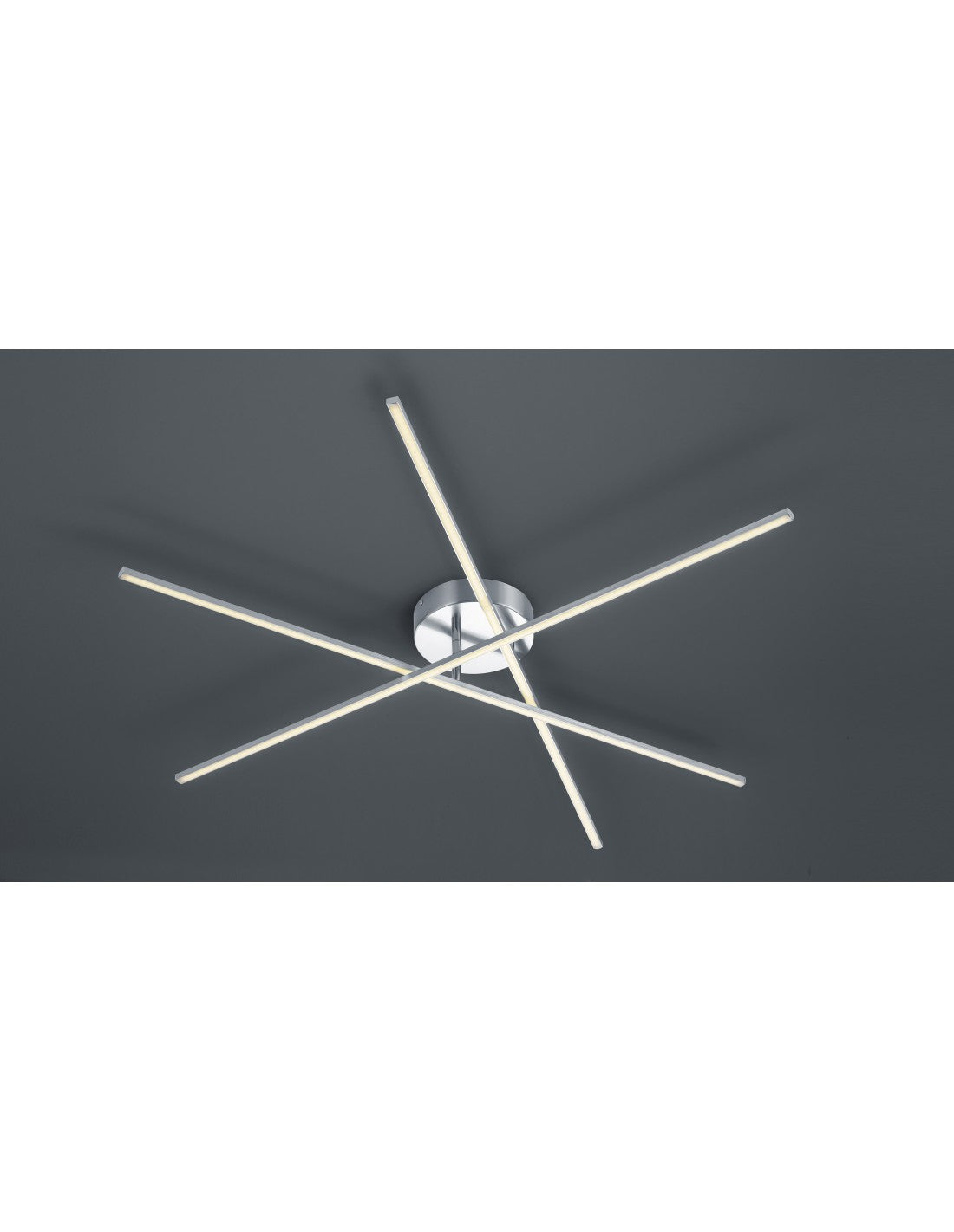 Deckenleuchte Modern Tiriac 3 Polchette Led Nickel L100 cm Trio Beleuchtung