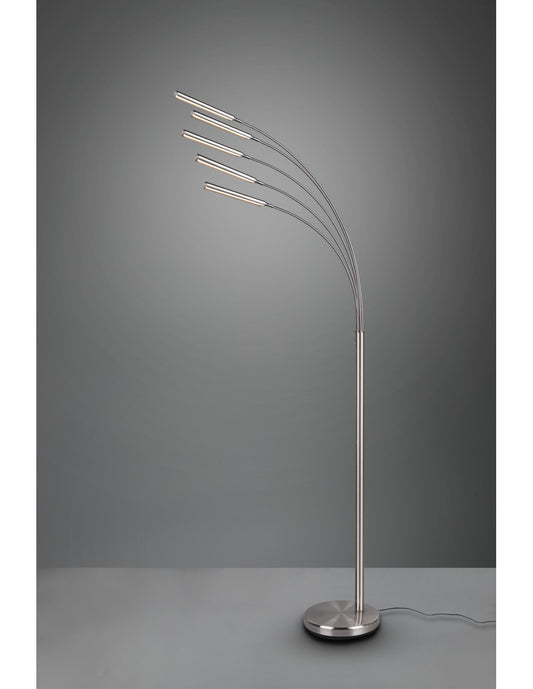 Reed Stehleuchte 5 LED-Bögen Matt Nickel H195 cm Trio Lighting