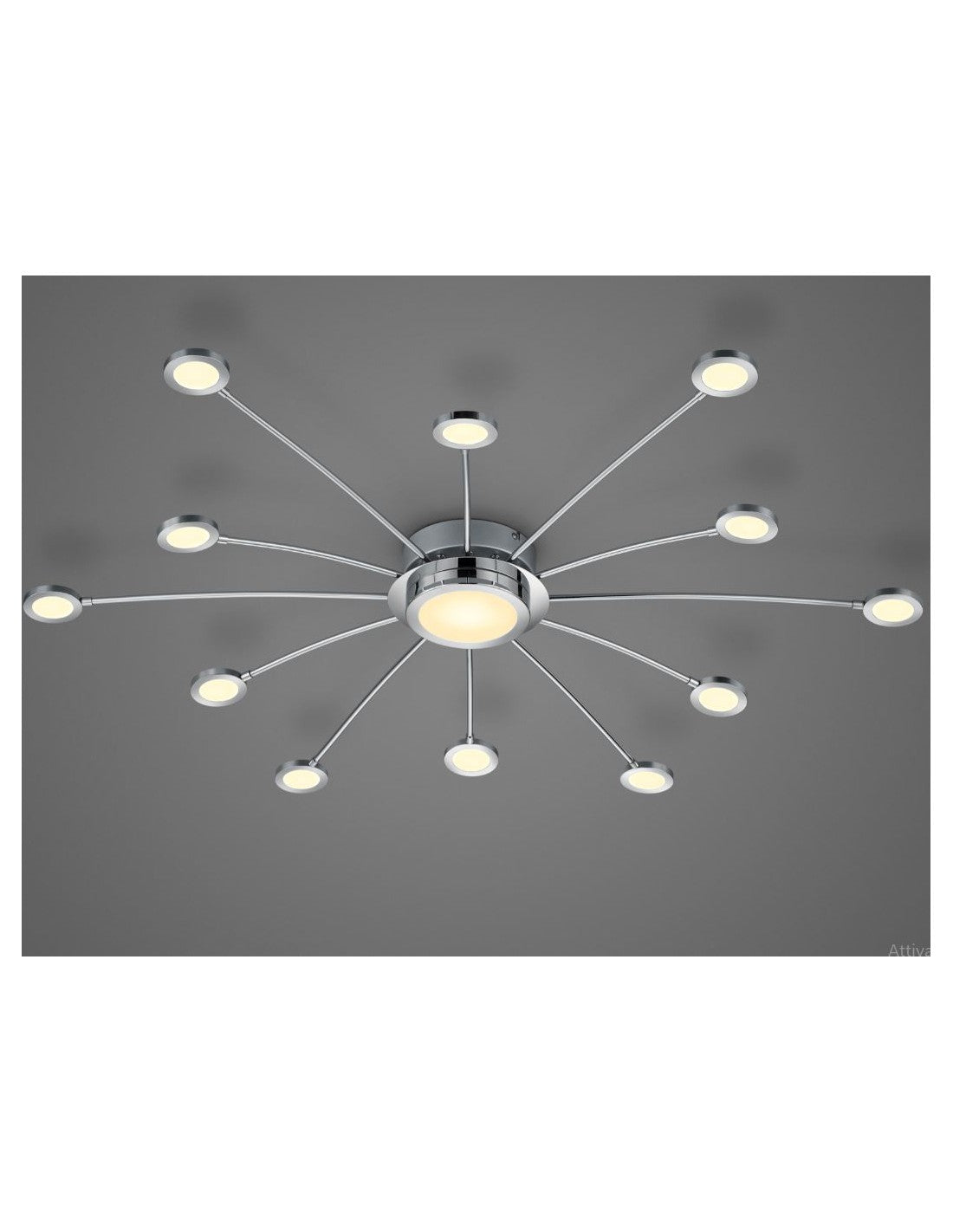 Plafoniera Moderna 13 Led Deinable Bodrum Ø100 cm Chrom Trio Lighting