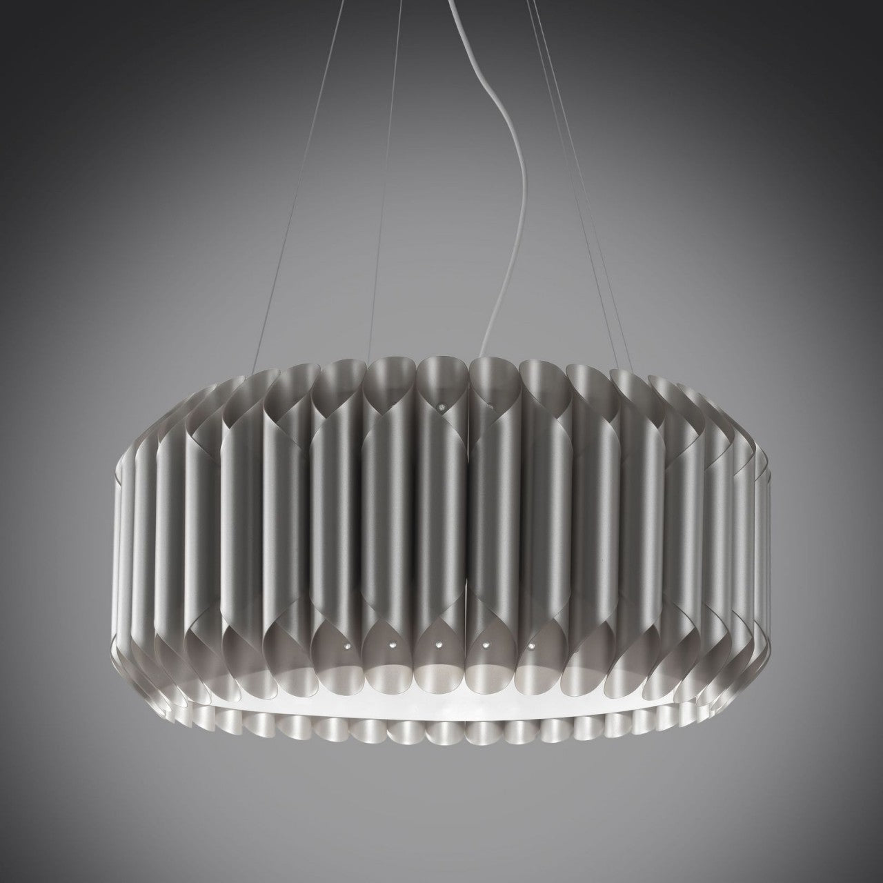 Aufhängung 3 Lichter Silber aus verchromtem Metall Cm. 60 x 31h