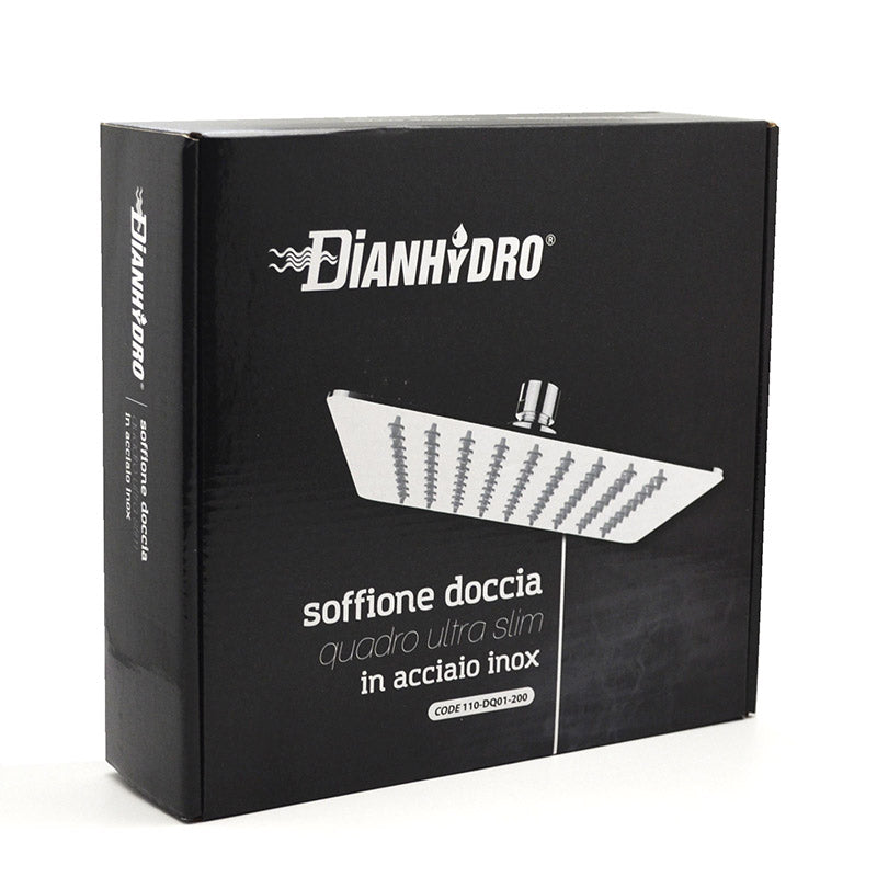 Ultraflacher Duschkopf aus Edelstahl, 35 x 35 cm