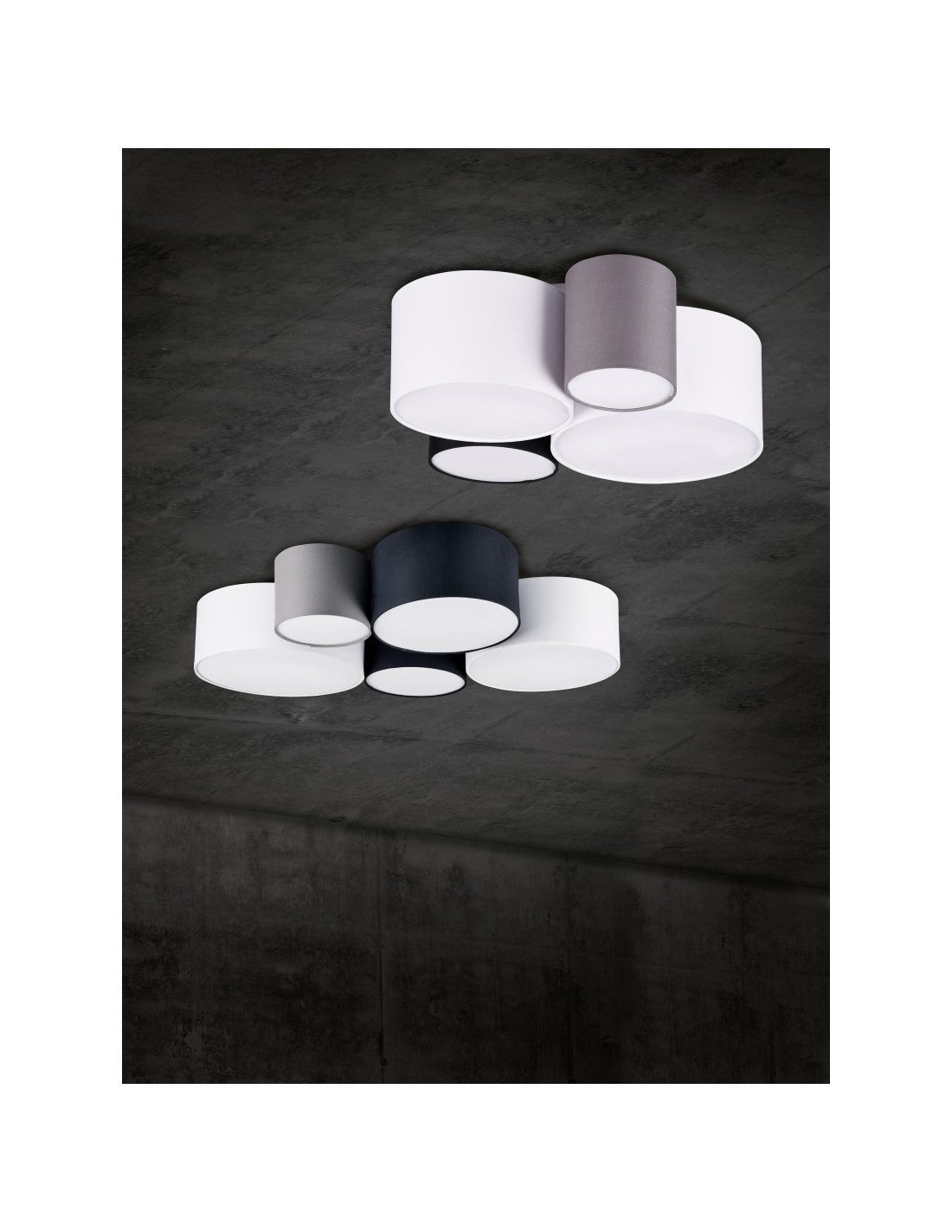 Hotel-Deckenleuchte 5xE27 Mehrfarbige Zylinder L90 cm Trio Lighting