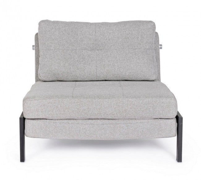 Platzsparendes Einsitzer-Schlafsofa aus beigem HAYDEN-Stoff, 95 x 96 x 79 cm