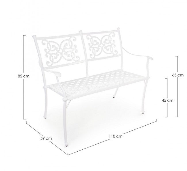Weiße Lilie Bank für Outdoor cm 110 x 59 x 85 h