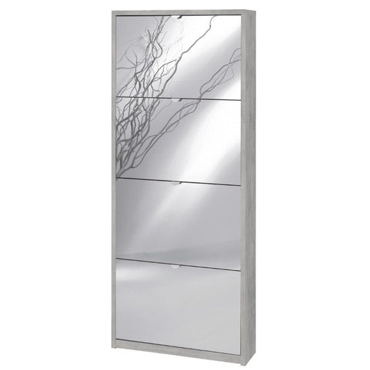 Scarpiera slim rettaspazio vier gegen Beton Zement, Beton Zement 63x18x h154 cm