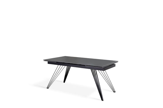 Ausziehbarer Tisch Vintage grau-mattschwarz 90 cm x 160-240 cm cm H. 76 cm
