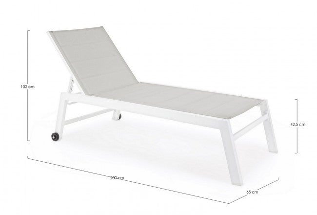 Hilde weißes Hochbett aus Aluminium mit Rollen