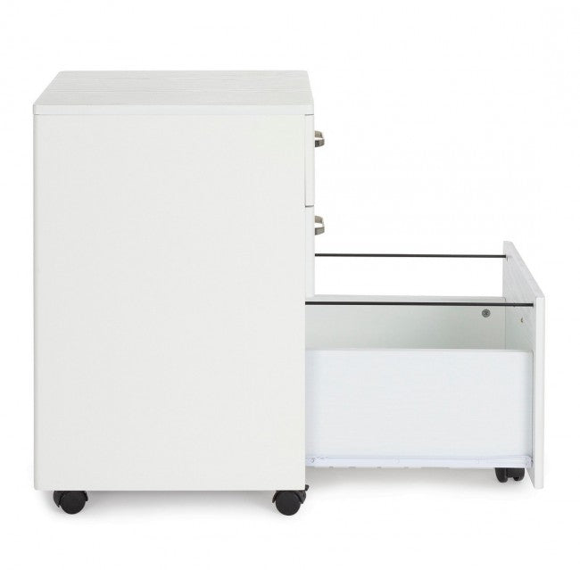 Büro-Schubladenelement aus MDF mit drei Schubladen in Esche weiß NADIR 40x44x h65 cm